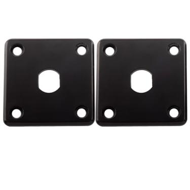 Imagem de Musiclily Pro Plástico Jack Plate Quadrado Placa de Jack para Guitarra tipo LP Epiphone LP, Preto (Set de 2)