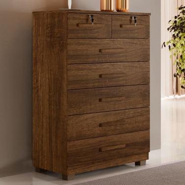 Imagem de Cômoda Realce 7 Gavetas Imbuia - Panorama Móveis