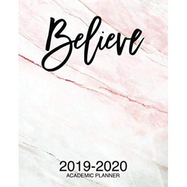 Imagem de Believe 2019-2020 Academic Planner: Script preto elegante em rosa Inspirational Academic Planner 2019-2020