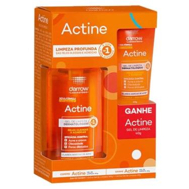 Imagem de Kit Gel de Limpeza Facial Actine Pele Acneica 140g + 40g