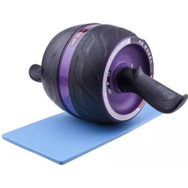 Imagem de Rolo Exercício Abdominal e Lombar Profissional Roda Larga Fitness Estabilizadora com Tração De Mola Para Funcional Musculação Treino em Casa