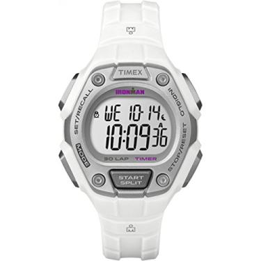 Imagem de Timex Relógio feminino TW5K894009J Ironman Classic 30, mostrador digital, quartzo, branco, Branco/prateado, Digital