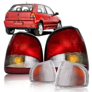 Imagem de Par Lanternas Traseiras Gol Bola G2 1995 96 97 98 99 à 2002 + Piscas Cristal