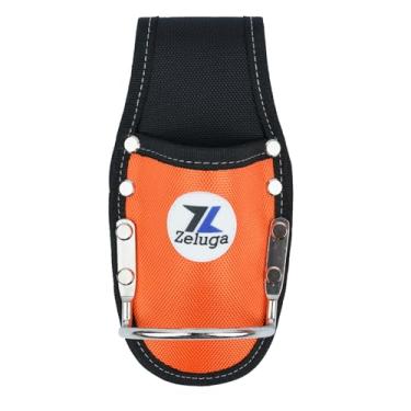 Imagem de Zeluga ZL231 Coldre de alicate utilitário e suporte de martelo de aço resistente à ferrugem, serve para cintos de ferramentas de 7,6 cm, suporte de ferramentas de nylon laranja/preto