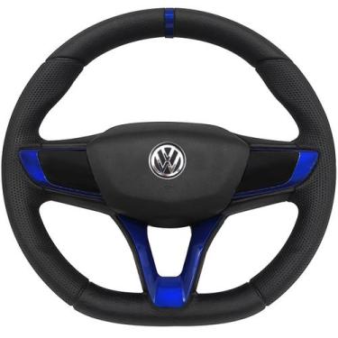 Imagem de Volante Esportivo Saveiro G5 G6 Volkswagen + Cubo Poliparts, Azul