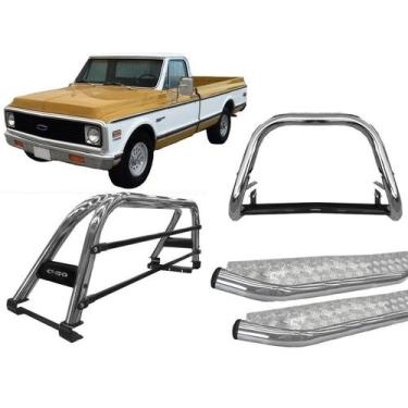 Imagem de Kit Quebra Mato Estribo CH Santo Antônio Duplo C20/C-20 Cromado - HOZZ