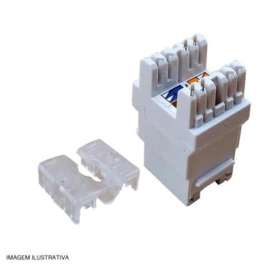 Imagem de Conector Keystone Fêmea Modular Jack Rj45 Cat6 8 Pino - HSD Cable