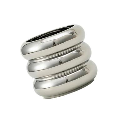 Imagem de Generic Vaso de flores de cerâmica redondo plantador multifuncional criativo estojo de armazenamento moderno vaso de plantas para quintal pátio prateleira, Prata