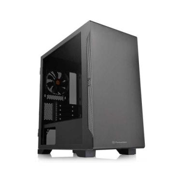 Imagem de Gabinete Gamer Thermaltake S100tg Black C  Fonte 600w 80 Plus  Ca-3q9-