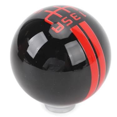 Imagem de Botão de Mudança de Marcha, Mudança Suave de 6 Velocidades, Melhora o Conforto de Direção, Cabeça Esférica para Mustang 1967 a 2018 (Preto Vermelho)