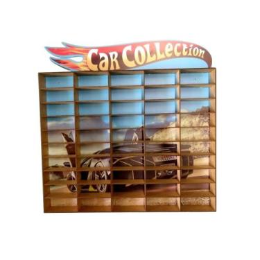 Imagem de Prateleira Decorativo Adesivado Para 50 Carrinhos Hotwheels - babykids