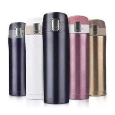 Imagem de Garrafa Térmica Squeeze 500ml Aço Inox Inquebrável Com Tampa Trava PAR
