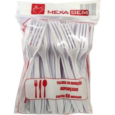 Imagem de Garfo Refeição Reforçado Branco C/20X50 Un (Mexa Bem) - STRAWPLAST