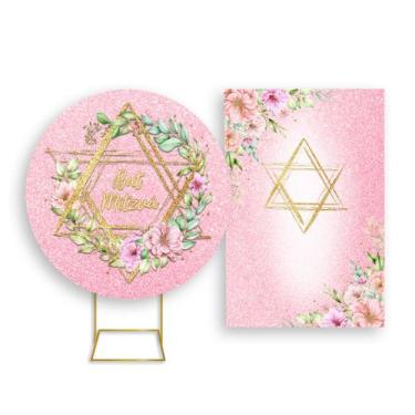 Imagem de Painel De Festa Redondo 1,50x1,50 + Painel Vertical 1,50x2,20 - Judaic