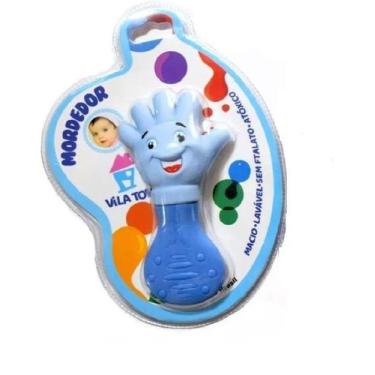 Imagem de Mordedor Mãozinha Anti stress rosa ou azul Molinho Vila Toy, Azul
