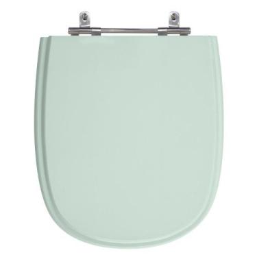 Imagem de Assento Sanitário Sabatini Verde Água Tampa para Vaso Icasa de Madeira