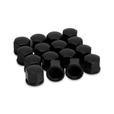 Imagem de Jogo Capa Parafuso Roda Lisa 19mm Tuning Preto Brilhante Universal com