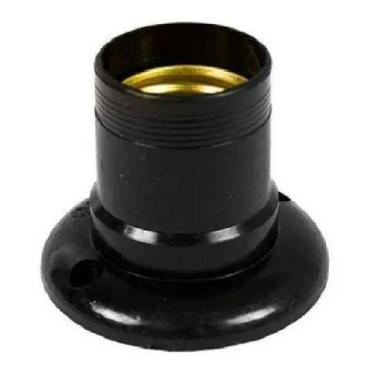 Imagem de Kit 2 suporte soquete para lampada universal fixo e27 preto/branco - M