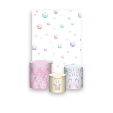 Imagem de Painel De Festa Vertical 1,50 x 2,20 + Trio De Capas Cilindro - Colori