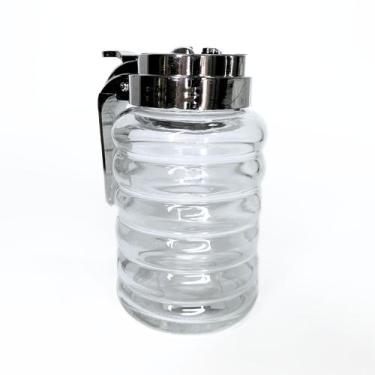Imagem de Meleira Colmeia de Vidro com Tampa e Alça Cromada 280 ML Porta mel e C