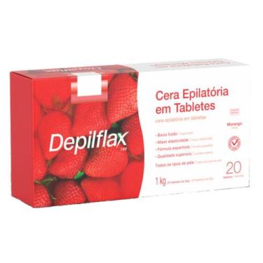 Imagem de Cera Quente Depilatória Profissional Morango Depilflax Barra 1Kg Grand