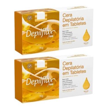 Imagem de Kit 2 Cera Quente Depilatória Profissional Natural Mel Depilflax Barra