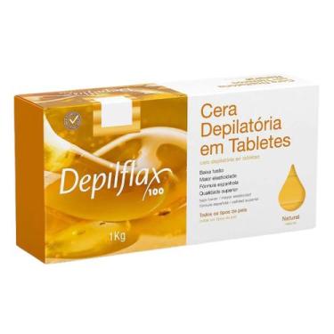 Imagem de Cera Quente Depilatória Profissional Natural Mel Depilflax Barra 1Kg G