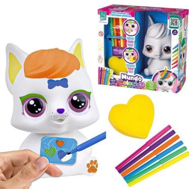 Imagem de Raposa Para Colorir Brinquedo Infantil Boneco Branco Para Pintar Educa