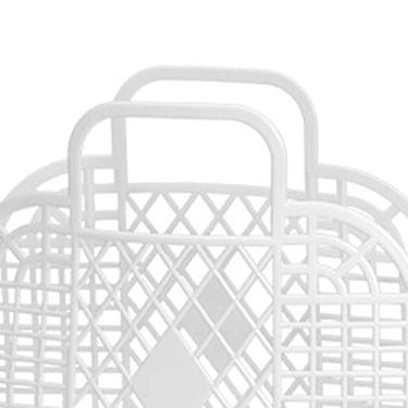 Imagem de Cesta de Armazenamento Oca de Plástico Dobrável Portátil Saco Reutilizável para Brinquedos de Compras de Praia Em Casa (250x110x220mm/9,84x4,33x8,66 pol.)