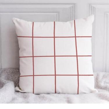 Imagem de Almofada Grid 40x40cm Off White/Vermelha - FASTLAR