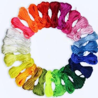 Imagem de Kit Fio de Cetim Enfeite Para Trança 40 Metros 20 Cores 1mm - A loja d