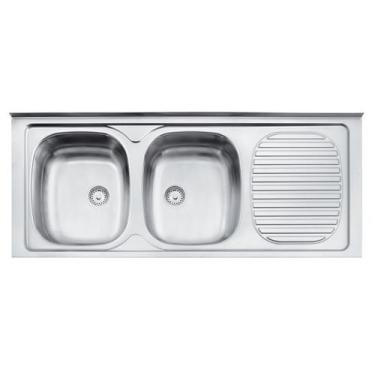 Imagem de Pia de Apoio Tramontina Stratta 2C 34 EX em Aço Inox 120 x 50 cm com 2