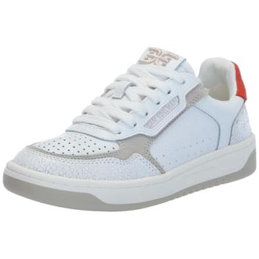 Imagem de Sam Edelman Harper Tênis feminino, Branco/Pedra clara/Tigerlily, 34