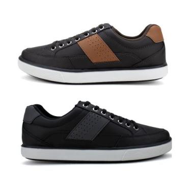 Imagem de Kit 2 Sapatenis Masculino Casual Com Fechamento Elástico - Starfox, Pr
