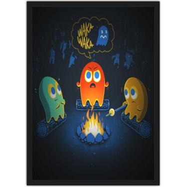 Imagem de Quadro Decorativo Pac Man Games Clássicos Jogos Geek Decorações Com Mo