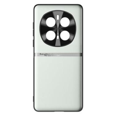 Imagem de POYUFRG Capa ultrafina para Honor Magic 7 Pro/7, capa de proteção de lente de couro com tudo incluído, borda macia, à prova de choque, capa lisa, verde, 7