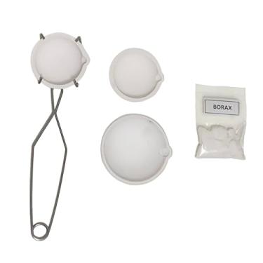 Imagem de Gofrvikoe 1 peça 500 g e 2 peças 150 g tigela de cerâmica cadinho conjunto de copos refinação ouro prata cobre joia ferramenta com pinça chicote alça 2A e 20g bórax puro para derretimento de metal