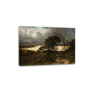 Imagem de LTY ADHML Storm, The Quarry at Montmartre. Reprodução de pinturas famosas. Arte de parede em tela. Pôsteres e impressões. Imagem clássica para decoração de casa 80 x 112 cm com moldura interna