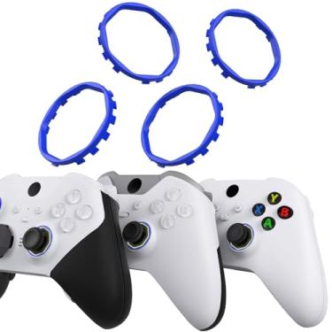 Imagem de Anéis de realce octogonais de substituição redesenhados para Xbox Elite Series 2 Core, para Elite Series 2, Xbox Elite, para eXtremeRate ASR Version Shell para Xbox Series X/S Controller - Azul