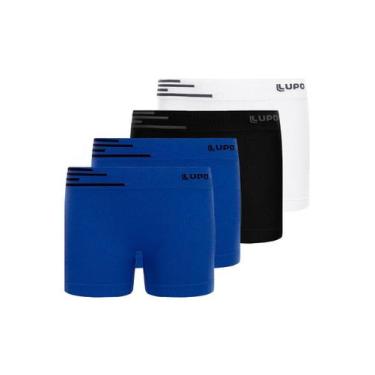 Imagem de Kit com 4 Cuecas Infantil Boxer Lupinho 132-002 - LUPO, Preto, P