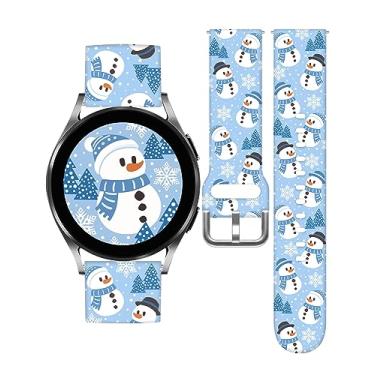Imagem de Vieeki Pulseiras de relógio de neve de Natal compatíveis com Samsung Galaxy Watch 40 mm, 41 mm, 42 mm, 44 mm, 45 mm, 46 mm, pulseira de silicone de substituição de padrão de 20 mm para Galaxy Watch 5 / Watch 5 Pro / Watch 4 / Watch 4 Classic / Watch 3 (41 mm) / Watch Active 2 / Watch Active / Watch 