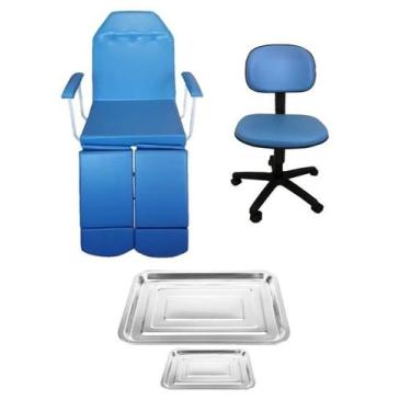 Imagem de Kit Podologia Básico Azul Maca Mocho E Bandejas - Fiscomed
