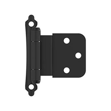 Imagem de Amerock BPR7928FB | Dobradiça de armário | 10 mm de inserção de montagem automática | Preto fosco | Dobradiça de porta de armário de cozinha | Pacote com 1 par/2 | Hardware funcional