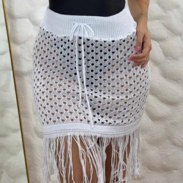 Imagem de Saída de Praia Saia Tricô Tendência  Moda Feminina - Like4you, Único, 