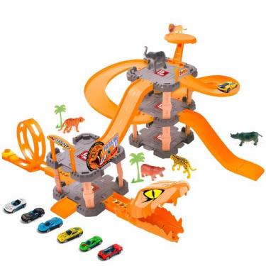 Imagem de Brinquedo Pista Serpente Com Garagem 6 Carrinhos E Acessórios Dm Toys