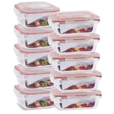 Imagem de Kit 10 Potes Herméticos Marmita Vidro Papinha 370ml e 800ml - U4home, 