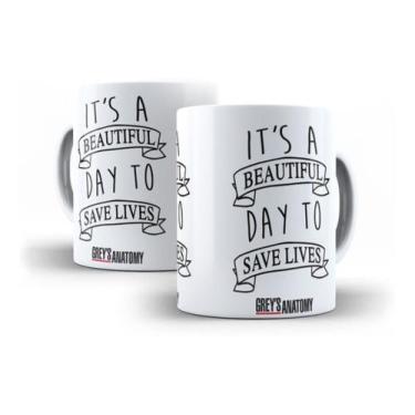 Imagem de Caneca Grey's Anatomy Its A Beautiful Day To Save Live Derek - NG Deco