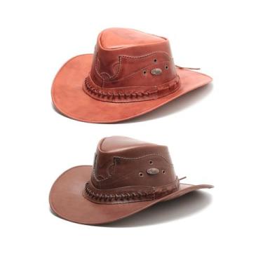 Imagem de Kit 2 Chapéu Country Em Couro De Cowboy Boiadeiro - Sertão, Pinhao, Ca