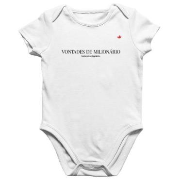 Imagem de Body Bebê Algodão Vontades de milionário, bolso de estagiário - Foca n