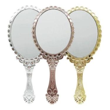 Imagem de Espelho De Mão E Mesa Dobrável Princesa P/ Maquiagem 1unid - OEM